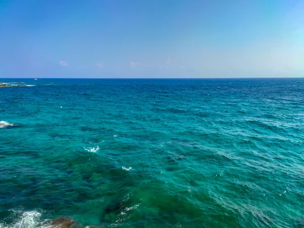 Středozemní Moře Septermber Ayia Napa Kypr Úžasná Modrá Voda — Stock fotografie