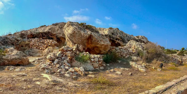 Paisagem Rochosa Natural Ayia Napa Chipre Perto Aqueduto Antigo — Fotografia de Stock