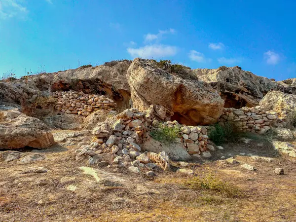 Paesaggio Naturale Roccioso Ayia Napa Cipro Vicino All Antico Acquedotto — Foto Stock