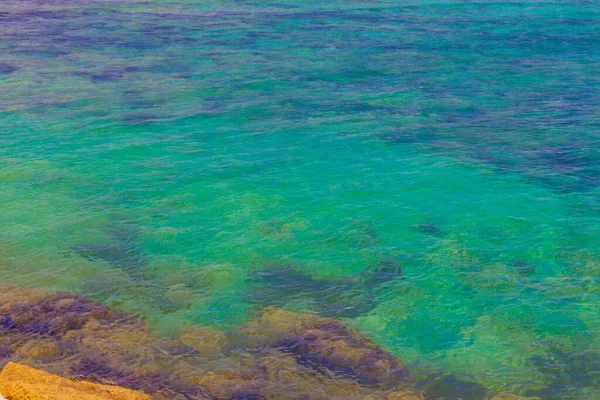 Морские Волны Текстура Фон Удивительная Прозрачная Вода Средиземного Моря — стоковое фото