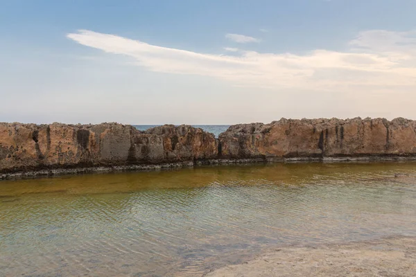 Felsstrand Mittelmeer Ayia Napa Zypern Natursteinformationen — Stockfoto