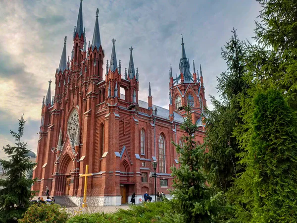 Moscú Rusia Octubre 2019 Catedral Inmaculada Concepción Santísima Virgen María — Foto de Stock