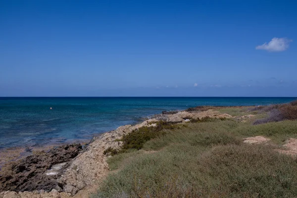 Middellandse Zeekust Protaras Cyprus Protaras Een Overwegend Toeristisch Resort — Stockfoto