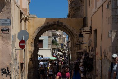 Rethymno, Yunanistan. 26 Temmuz. 2016: Guora Kapısı. Guora Kapısı (