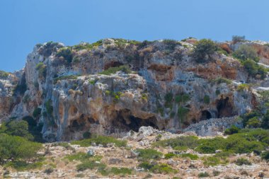Yunanistan 'ın Girit kentindeki Myli köyü yakınlarındaki panoramik manzara.