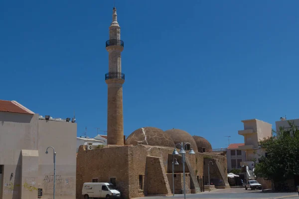 Ретимно Греция Июля 2016 Средневековая Мечеть Ретимно Является Третьим Величине — стоковое фото