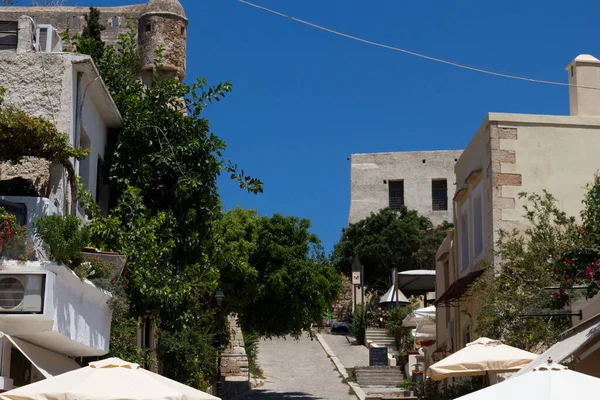 Rethymno Grekland Juli 2016 Gatubutiker Väg Till Fortezza Rethymno Öns — Stockfoto