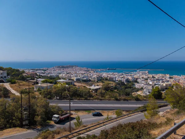 Rethymno Grekland Juli 2016 Panoramautsikt Över Rethymno Rethymno Öns Tredje — Stockfoto