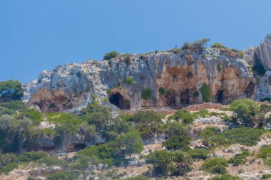 Rethymno, Yunanistan. 27 Temmuz. 2016: Myli köyü yakınlarında panoramik manzara. 
