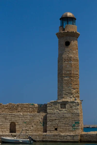 Rethymno Grèce Juillet 2016 Ancien Phare Phare Été Construit Par — Photo