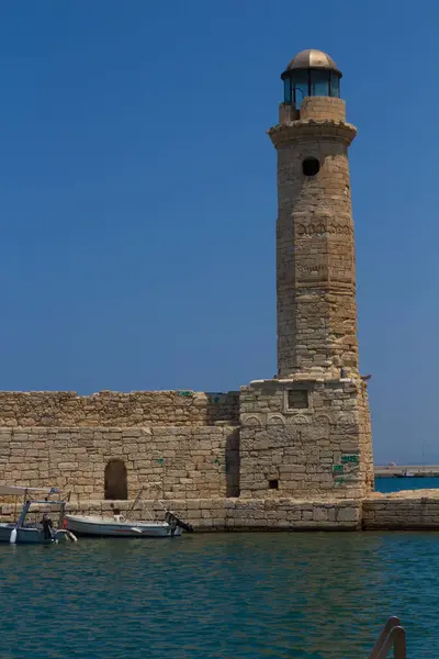 Rethymno Grécia Julho 2016 Velho Farol Este Farol Foi Construído — Fotografia de Stock