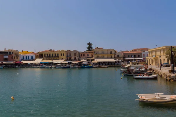 Rethymno Grecja Lipca 2016 Port Wenecki Wenecki Port Rethymnon Obok — Zdjęcie stockowe