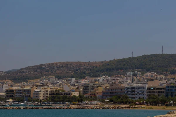 Rethymno Greece July 2016 Panoramic View Rethymno Venetian Harbour Rethymno — Stock Photo, Image