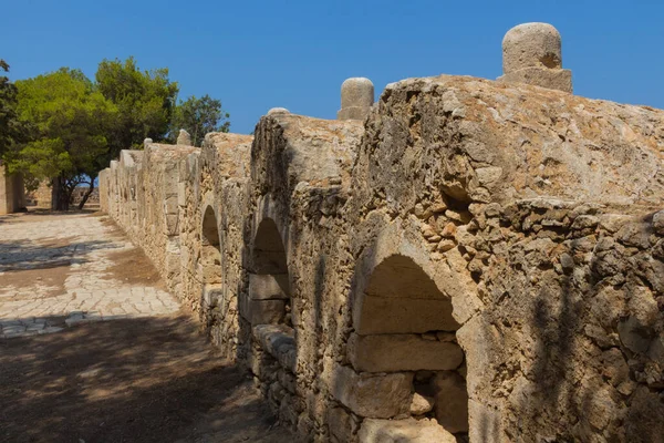 Fila Embrasures Fortezza Rethymno Fortezza Italiano Para Fortaleza Cidadela Cidade — Fotografia de Stock