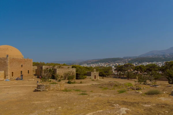 Rethymno Grécia Julho 2016 Vista Panorâmica Rethymno Castelo Fortezza Rethymno — Fotografia de Stock