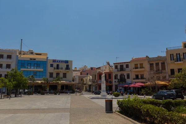 Rethymno Grécia Agosto 2016 Praça Soldado Desconhecido Foi Chamado Quadrado — Fotografia de Stock