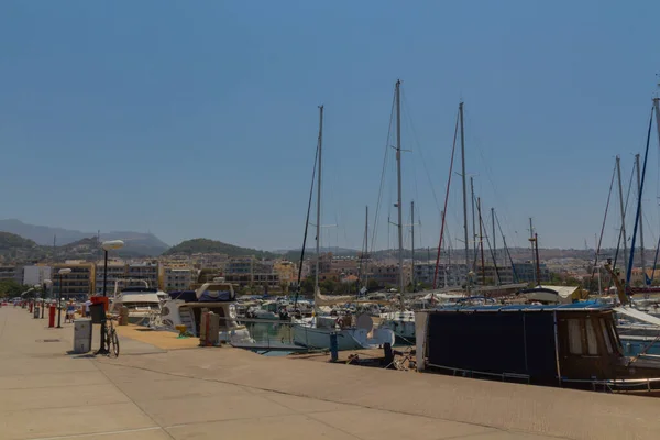 Rethymno Greece Серпня 2016 Yachts Rethymno Harbour Ретімно Третє Величиною — стокове фото