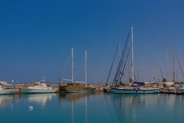 Rethymno Grecia Agosto 2016 Yacht Nel Porto Rethymno Rethymno Terza — Foto Stock