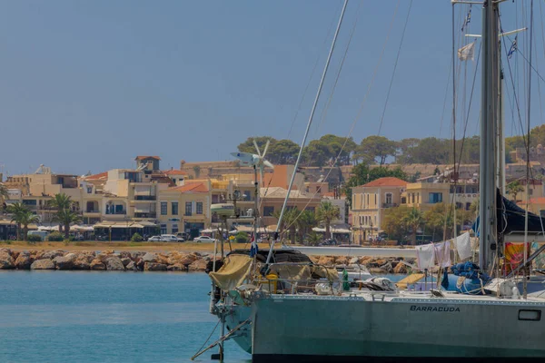 Rethymno Greece Серпня 2016 Yachts Rethymno Harbour Ретімно Третє Величиною — стокове фото