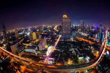 Bangkok şehrinin Fisheye fotoğrafçılığı, Tayland.