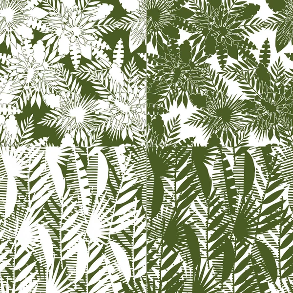 Patrón Inconsútil Hojas Tropicales Hojas Ilustración Vectorial Palma Areca Palmera — Archivo Imágenes Vectoriales