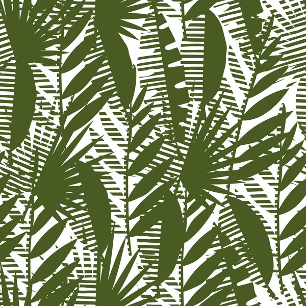 Modèle Sans Couture Feuilles Tropicales Feuilles Vectorielles Illustration Palmier Areca — Image vectorielle