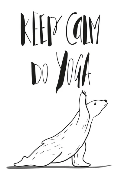 komik yoga kutup ayısı, fitness beyaz ayılar, yoga pozlar, Surya Namaskara meditasyon ile. Ashtanga kursuna katıldıktan sonra vinyasa yoga poses