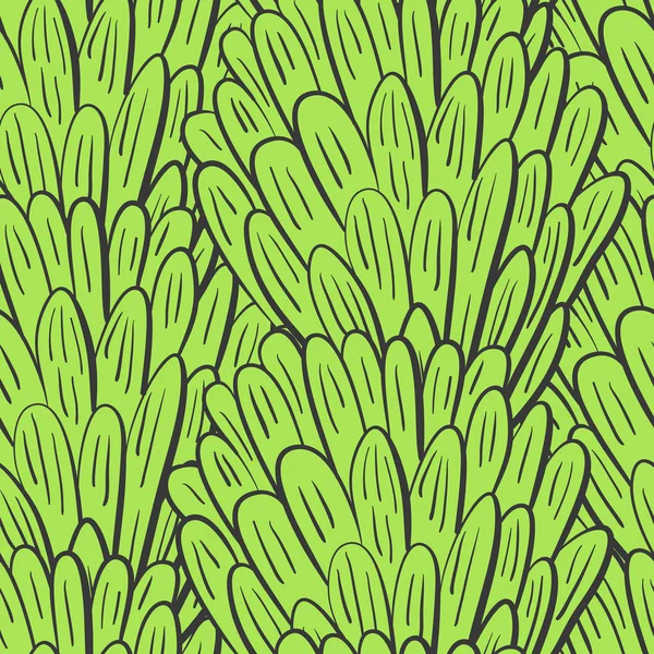 Cactus sketh simple dessiné modèle sans couture main dans le style de dessin animé. Pour fonds d'écran, toile de fond, textile, emballage, tissu, design pour enfants. Couleur verte — Image vectorielle