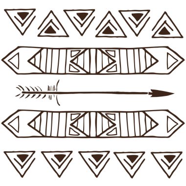 Vektör Kabile desenleri, etnik kartları tasarımı için 
