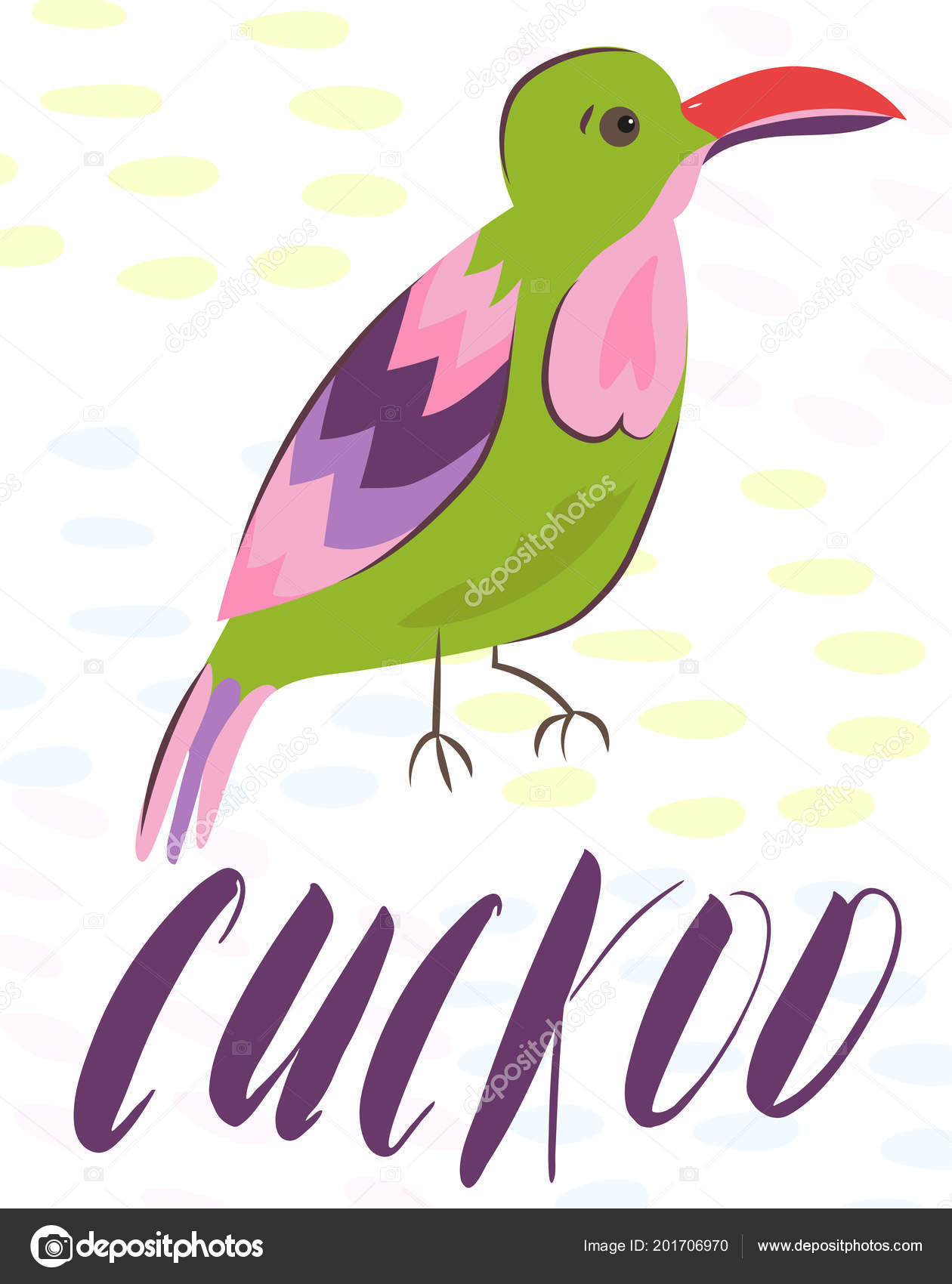 Affiche De Dessin Animé Avec Beaux Oiseaux Tropicaux