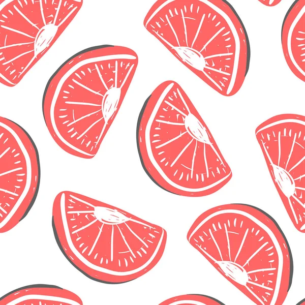 Pomelo y frutas exóticas patrón sin costura. Toronja fresca frutas tropicales desintoxicación de verano — Vector de stock