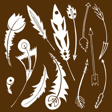 Vektör tasarımı için kabile elemanları, etnik öğeler için izole. 