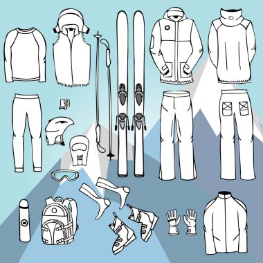 Kayak malzemeleri vektör, kit Infographic hazır, Kayak vektör doo Kayak