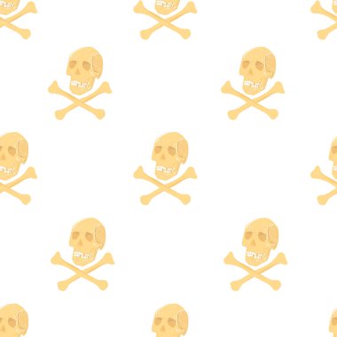gerçekçi kafatası ve kemiklerin insan Dikişsiz desen. İçin duvar kağıdı, wrappingpaper, kumaş yazdırın. Ürkütücü ve korku arka plan üzerinde beyaz Cadılar Bayramı partisi için