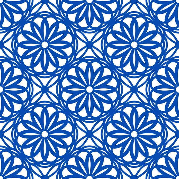 Vetor padrão oriental na cor azul. Turco, espanhol, mourisco, padrão marroquino — Vetor de Stock