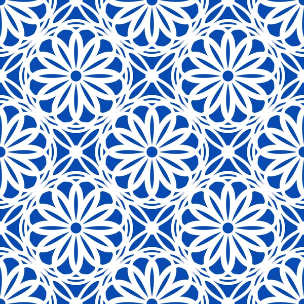 Patrón oriental vectorial en color azul. Turco, Español, Morisco, Patrón marroquí — Archivo Imágenes Vectoriales