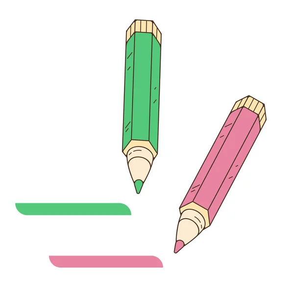 Die Bleistiftzeichnung. Mark getan. Vektor-Illustration isoliert auf weißem Hintergrund — Stockvektor