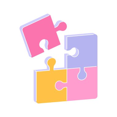 Beyaz arkaplanda bulmaca parçaları resimleme vektörü