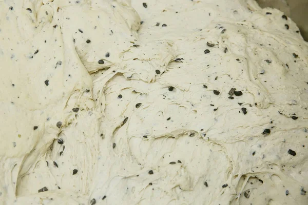 Olive Ciabatta Dough Prepared Baking Mediterranean Diet Healthy Homemade Organic — Stock Photo, Image