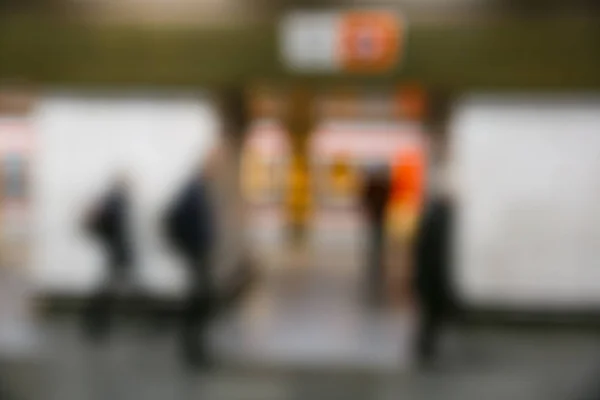 Menschen Auf Der Bahn Station Verschwommen Moderner Urbaner Lebensstil Rushhour — Stockfoto