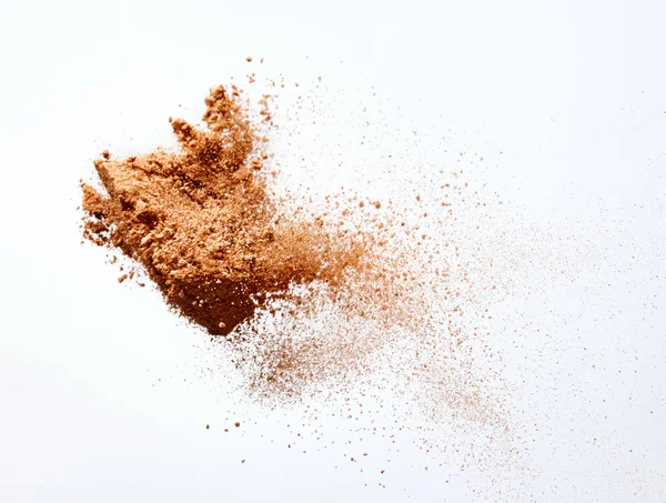 Chocolate Powder Flying White Background — Stock Photo, Image