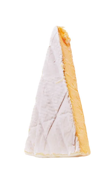 Studioaufnahme Von Cheese Brie Isoliert Auf Weißem Hintergrund — Stockfoto