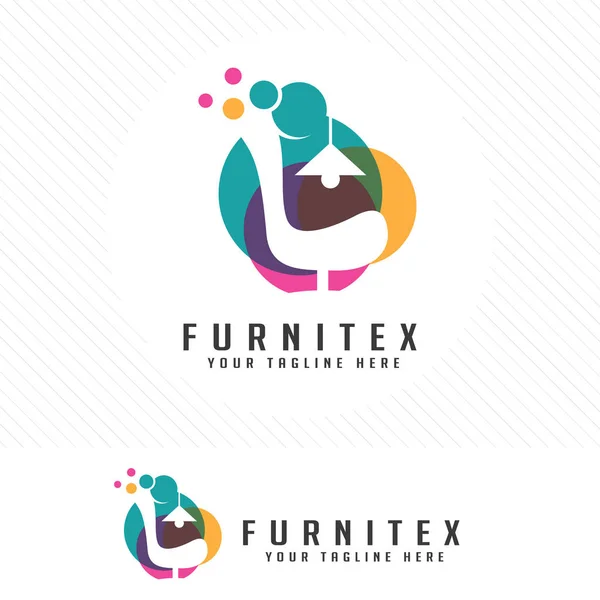 Colorful Furniture Logo Symbol Icon Chairs Sofas Tables Home Furnishings — Stock Photo, Image