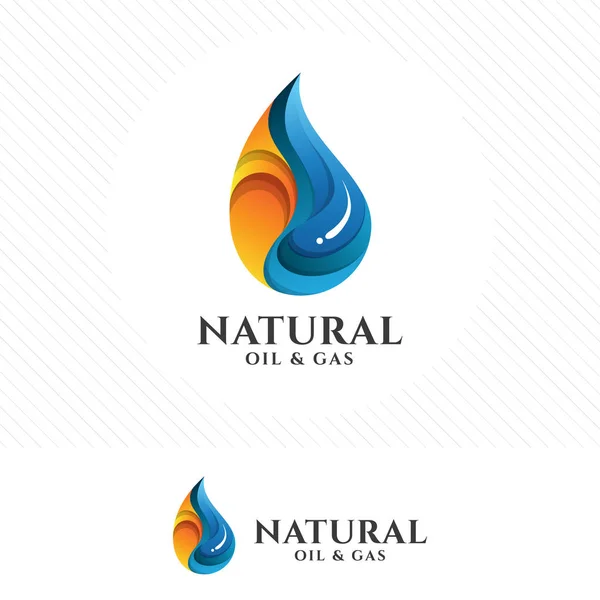 Разноцветный Логотип Нефти Газа Вектором Дизайна Стиле — стоковый вектор