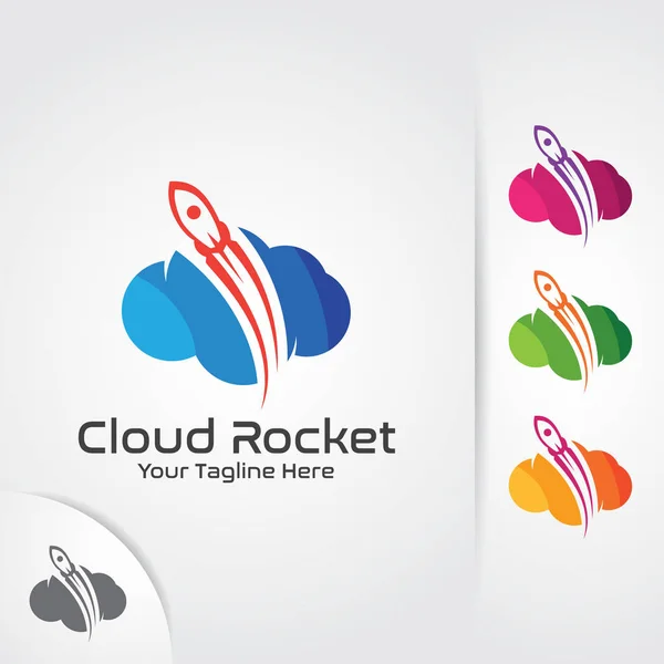 Cloud Rocket Logo Design Vector — Stock Vector