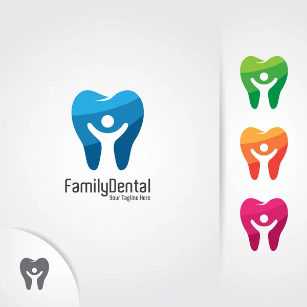 Dental logo design. Teeth and family vector concept for dentist, dental clinic and dental care.