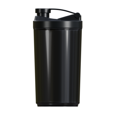 Yarı şeffaf, siyah, plastik desenli bir su şişesinin modern 3D görüntüsü. Fitness, hidrasyon ve sağlıklı bir yaşam tarzı için tasarlandı. Spor salonu reklamları, ürün tasarımı ve sağlık kampanyaları için ideal..