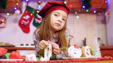 Harika bir şefin portresi Noel çöreğiyle.