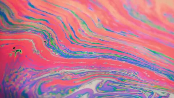 Fantastik Hareket Psychedelic Sabun Köpüğü Mercan Yüzey Renk Evren Konsept — Stok video