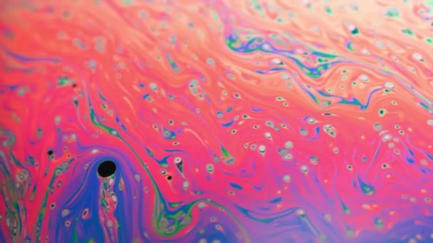 Fantastic motion of coral surface of psychedelic soap bubble — Stock Video
